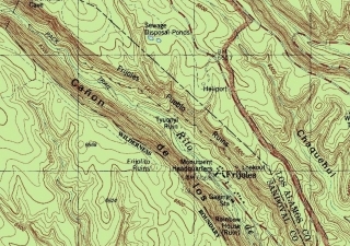 Topo map of Bandelier National Monument