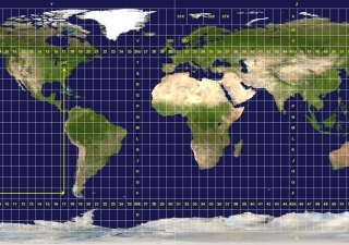 UTM zones displayed on top of world map