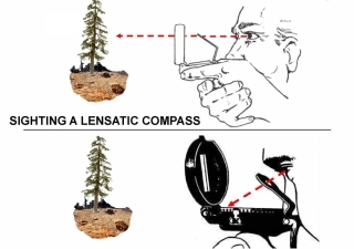 Using a lensatic compass