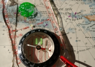 image of map and compass